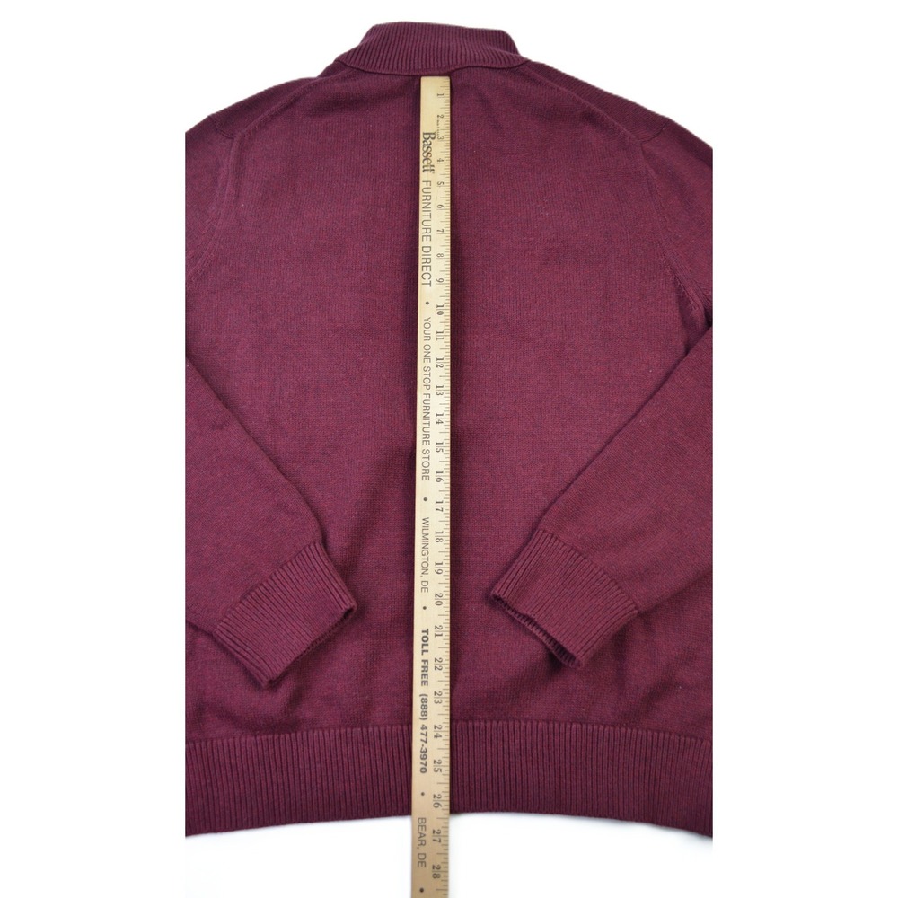 Banana Republic Mens Burgundy Mock Neck Button Pocket Sweater Size L - Picture 7 of 8